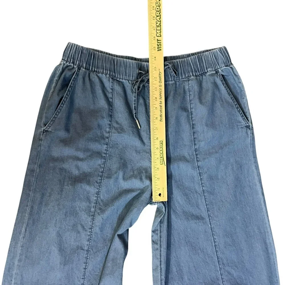 Juicy Couture Chambray Wide Leg Crop? Pants Womens 16 Used 100% Cotton - Picture 11 of 13